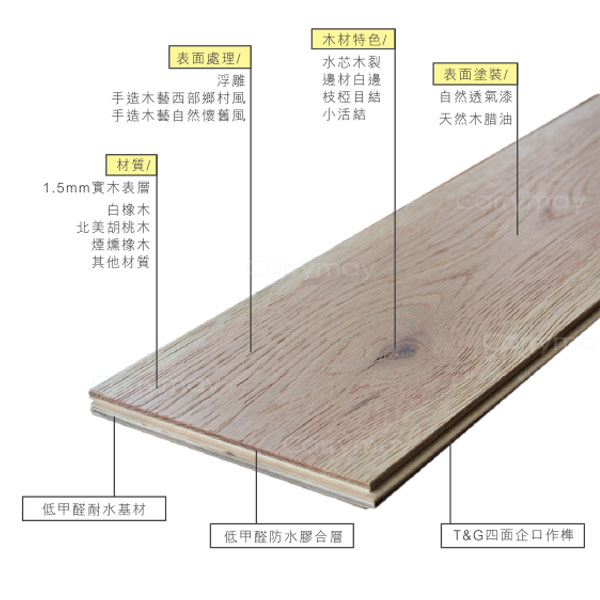 自然印象產品斷面圖|佳樂美木地板